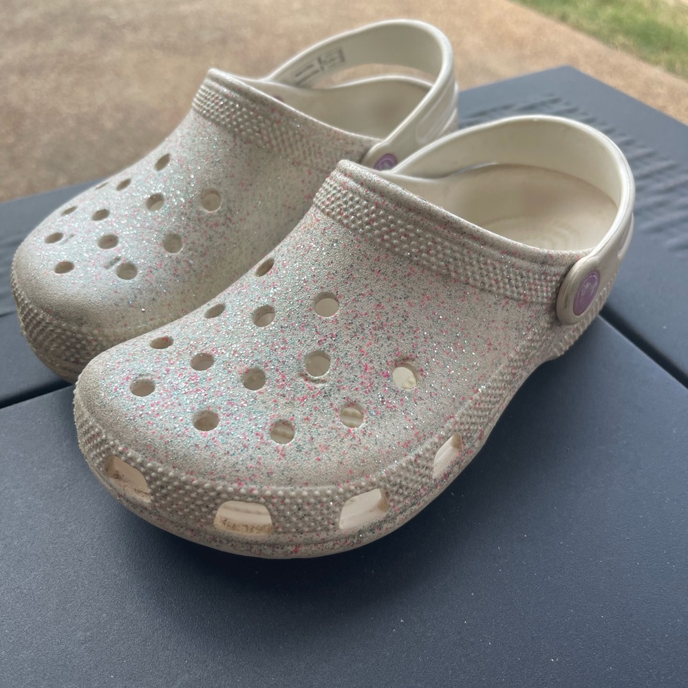 Glitter Crocs size 2 kids